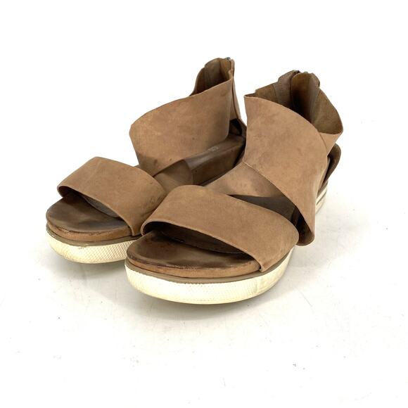 Eileen Fisher Sport Leather Tumbled Sneaker Platform Roman Sandals Size 8.5 - Picture 1 of 10